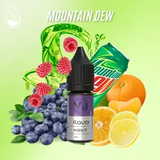 MOUNTAIN DEW - цитрусовий газований напій з малиною та чорницею, Об'єм флакону: 10мл, Смак рідини : Напої 