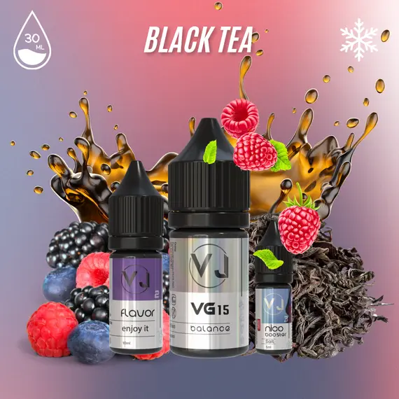 BLACK TEA - черный чай с лесными ягодами, малиной и холодом (30мл Salt)