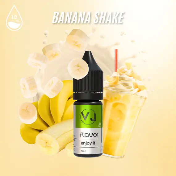 BANANA SHAKE - молочний коктейль з бананом та ваніллю, Об'єм флакону: 10мл, Смак рідини : Напої  BANANA SHAKE - молочний коктейль з бананом та ваніллю, Об'єм флакону: 10мл, Смак рідини : Напої
