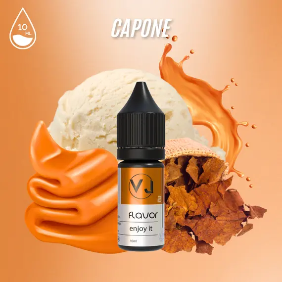 Capone V2 — ароматизатор для вейпа с карамелью, ванильным мороженым и восточным табаком, Объем флакона: 10мл, Вкусы по видам: Табачные Capone V2 — ароматизатор для вейпа с карамелью, ванильным мороженым и восточным табаком, Объем флакона: 10мл, Вкусы по видам: Табачные