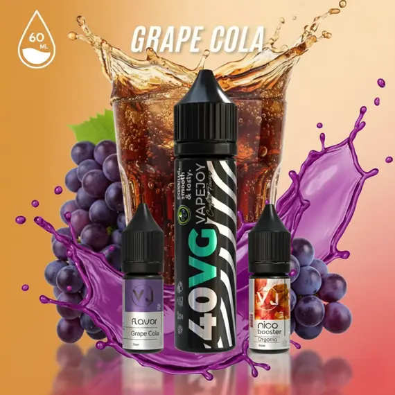GRAPE COLA - рідина для вейпу зі смаком коли та винограду (Набір 60мл) GRAPE COLA - рідина для вейпу зі смаком коли та винограду (Набір 60мл)