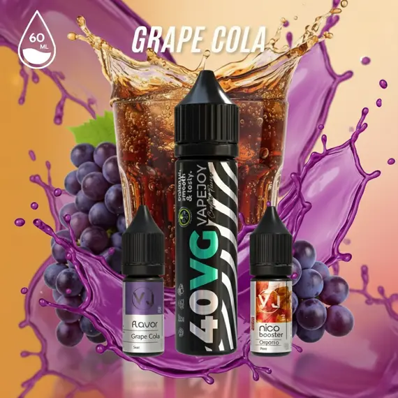 GRAPE COLA - рідина для вейпу зі смаком коли та винограду (Набір 60мл), зображення 2 GRAPE COLA - рідина для вейпу зі смаком коли та винограду (Набір 60мл), зображення 2