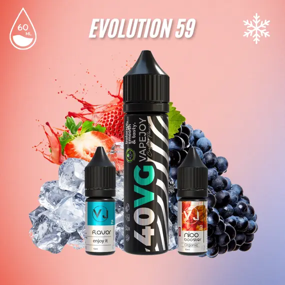 EVOLUTION 59 – рідина для вейпа зі смаком полуниці та винограду (Набір 60мл) EVOLUTION 59 – рідина для вейпа зі смаком полуниці та винограду (Набір 60мл)