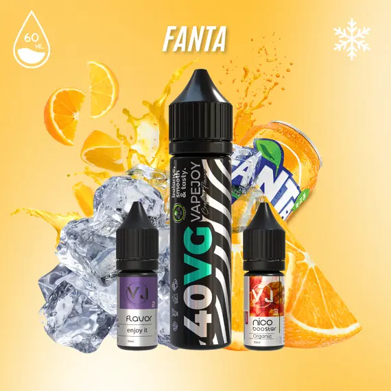 FANTA - жидкость для вейпа со вкусом холодной цитрусовой газировки (Набор 60мл) FANTA - жидкость для вейпа со вкусом холодной цитрусовой газировки (Набор 60мл)