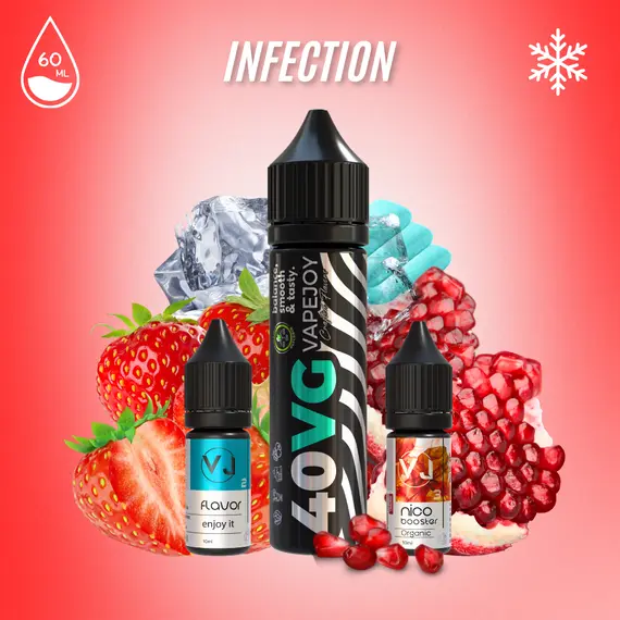 INFECTION – рідина для вейпа зі смаком Hubba-Bubba Бабл Гам, граната та полуниці 60мл