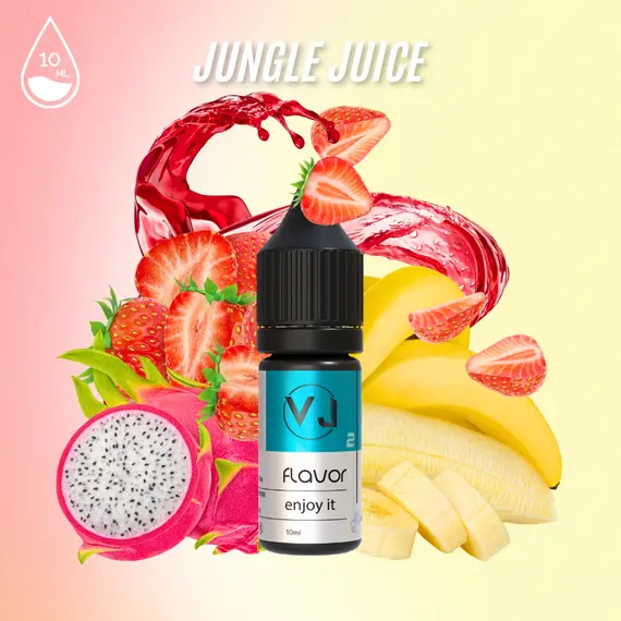 Фруктовий ароматизатор для вейпа - JUNGLE JUICE - банан з полуницею та драгонфрутом, Об'єм флакону: 10мл, Смак рідини : Фруктовий Фруктовий ароматизатор для вейпа - JUNGLE JUICE - банан з полуницею та драгонфрутом, Об'єм флакону: 10мл, Смак рідини : Фруктовий