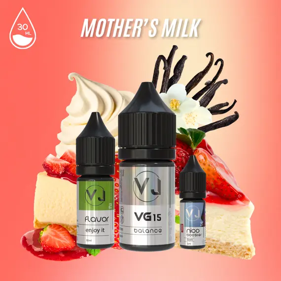 MOTHER`S MILK - клубничный чизкейк с кремом и ванилью (30мл Salt) MOTHER`S MILK - клубничный чизкейк с кремом и ванилью (30мл Salt)