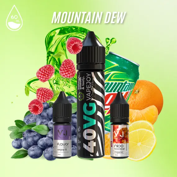 MOUNTAIN DEW - рідина для вейпу зі смаком цитрусів з малиною та чорницею 60мл MOUNTAIN DEW - рідина для вейпу зі смаком цитрусів з малиною та чорницею 60мл