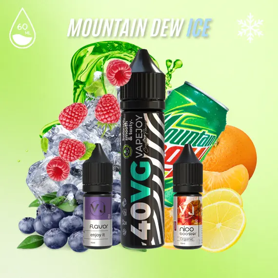 MOUNTAIN DEW Ice - рідина з холодом для вейпу зі смаком цитрусів з малиною та чорницею 60мл MOUNTAIN DEW Ice - рідина з холодом для вейпу зі смаком цитрусів з малиною та чорницею 60мл
