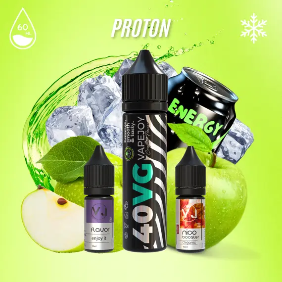 PROTON - рідина для вейпу зі смаком яблучного енергетика 60мл PROTON - рідина для вейпу зі смаком яблучного енергетика 60мл