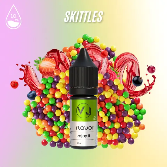 SKITTLES - фруктові кисло-солодкі цукерки, Об'єм флакону: 10мл, Смак рідини :  Випічка / Десерти SKITTLES - фруктові кисло-солодкі цукерки, Об'єм флакону: 10мл, Смак рідини :  Випічка / Десерти