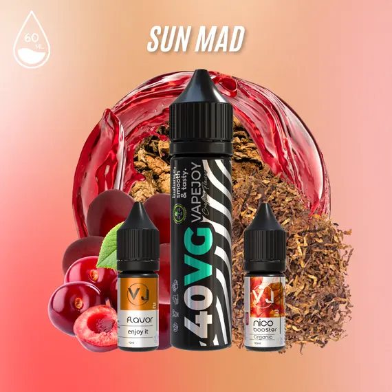 SUN MAD - рідина для вейпу зі смаком вишні з тютюном 60мл SUN MAD - рідина для вейпу зі смаком вишні з тютюном 60мл