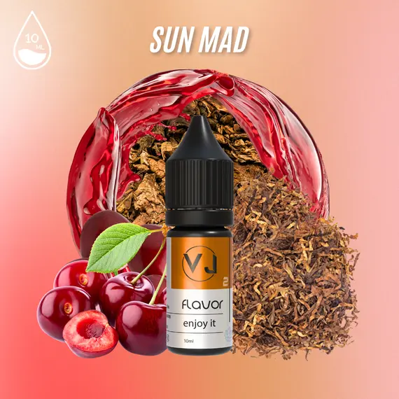 SUN  MAD - табак с вишней, Объем флакона: 10мл, Вкусы по видам: Табачные SUN  MAD - табак с вишней, Объем флакона: 10мл, Вкусы по видам: Табачные