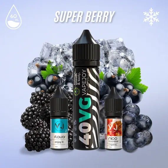 SUPER BERRY - рідина для вейпу зі смаком міксу чорних ягід 60мл SUPER BERRY - рідина для вейпу зі смаком міксу чорних ягід 60мл